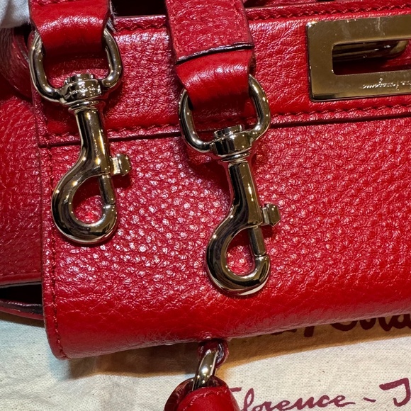 Salvatore Ferragamo Grained Calfskin Sofia Satchel - Picture 11 of 12